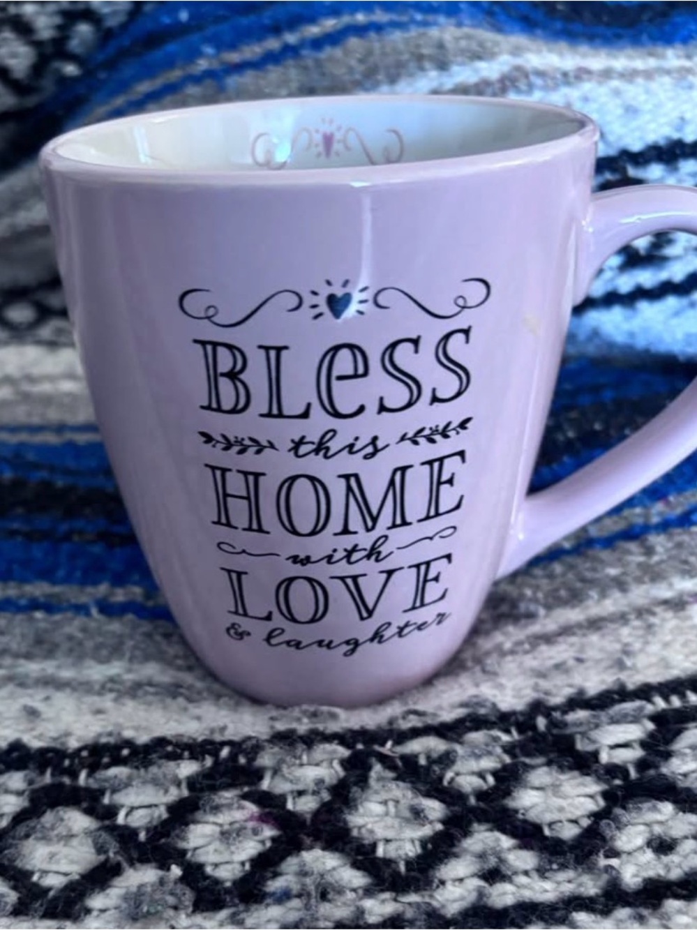 Pink "Bless This Home" Ceramic Mug